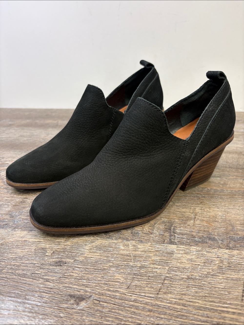 Lucky Brand Black Leather Cutout Booties – Women’s Size 8M